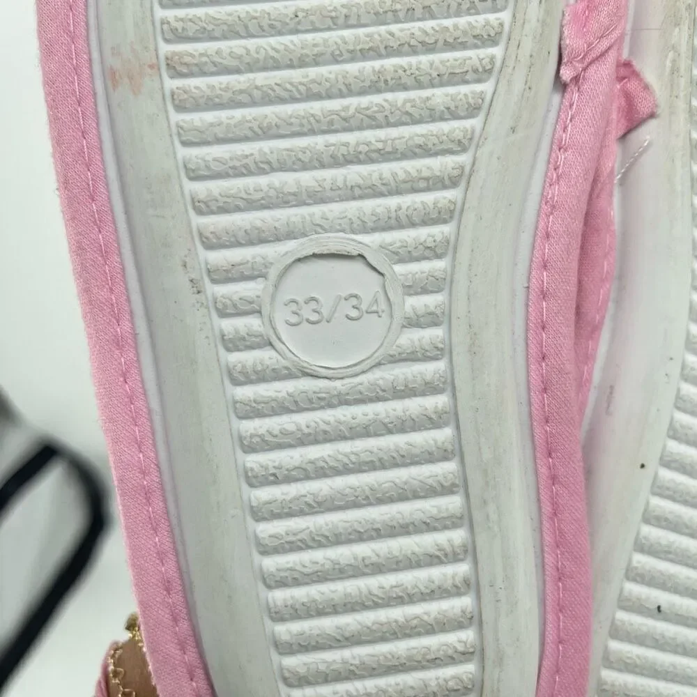 Barbie Girls Pink Plush Logo Slippers EU 34 / US 3